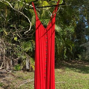 Cleobella red midi dress